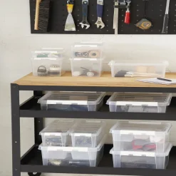 Gifi Rangement|Boîte de rangement plastique transparent 14L