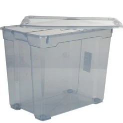 Gifi Rangement|Boîte de rangement plastique noir fumé 78 L