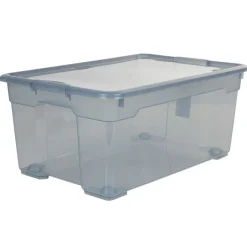 Gifi Rangement|Boîte de rangement plastique noir fumé 45 L