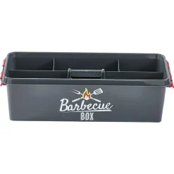 Gifi Entretien Du Linge|Boîte de rangement plastique pour barbecue grise et rouge