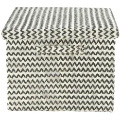 Gifi Entretien Du Linge|Boîte de rangement rectangulaire décor zig zag noir blanc