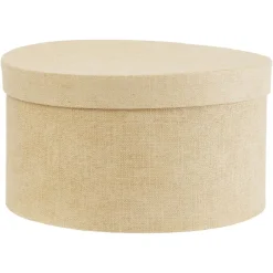 Gifi Rangement|Boîte de rangement ronde beige Ø22xH12cm