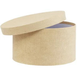 Gifi Rangement|Boîte de rangement ronde beige Ø22xH12cm