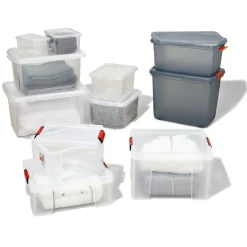 Gifi Rangement|Boîte de rangement transparente à clips 27 L