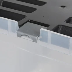 Gifi Rangement|Boîte de rangement transparente à couvercle noir à clips 9 L