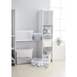 Gifi Rangement|Boîte de rangement transparente avec couvercle 30L