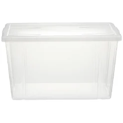 Gifi Rangement|Boîte de rangement transparente avec couvercle 54L