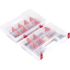 Gifi Entretien Du Linge|Boîte de rangement transparente avec séparateur amovible orange