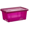 Gifi Rangement|Boîte de rangement violet transparent avec couvercle 4,4L