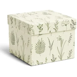 Gifi Rangement|Boîte en carton motif végétal 12x15xH15cm