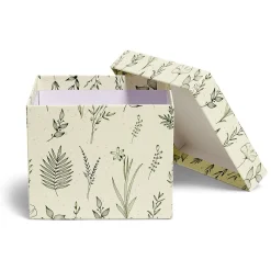 Gifi Rangement|Boîte en carton motif végétal 12x15xH15cm