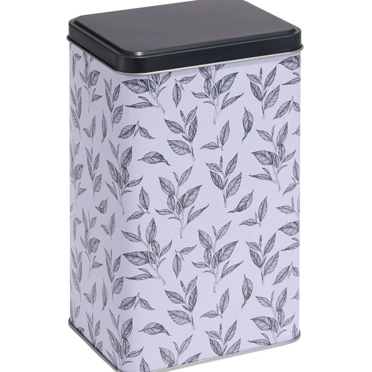 Gifi Boîte en métal imprimé feuillage 13x10xH20cm