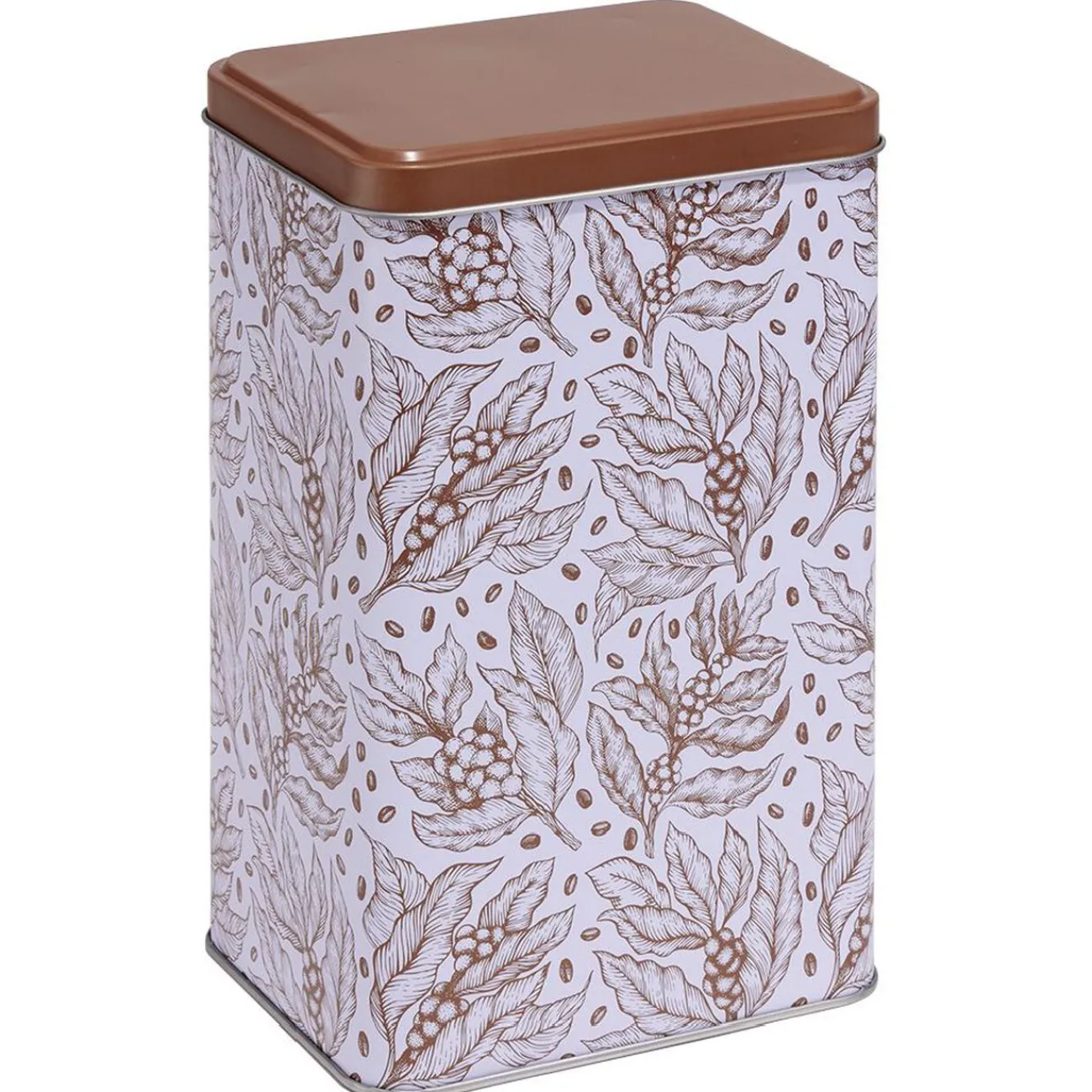 Gifi Boîte en métal imprimé feuillage 13x10xH20cm