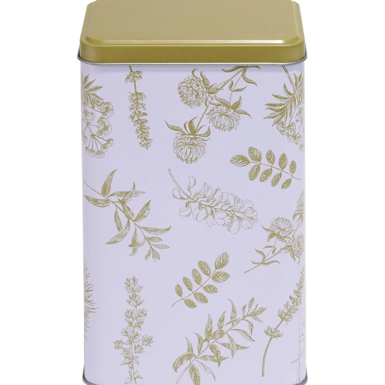 Gifi Boîte en métal imprimé feuillage 13x10xH20cm