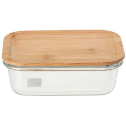 Gifi Boîte en verre et bambou 1 L