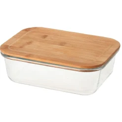 Gifi Boîte en verre et bambou 1,5 L
