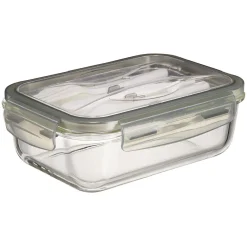 Gifi Boîte Lunchbox en verre avec couverts en plastique 1,2L