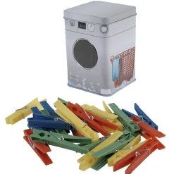 Gifi Entretien Du Linge|Boîte métal et 24 pinces à linge