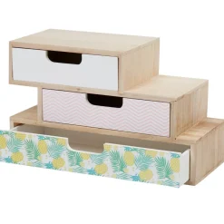 Gifi Rangement|Boîte range bureau 3 tiroirs Sweet exotic