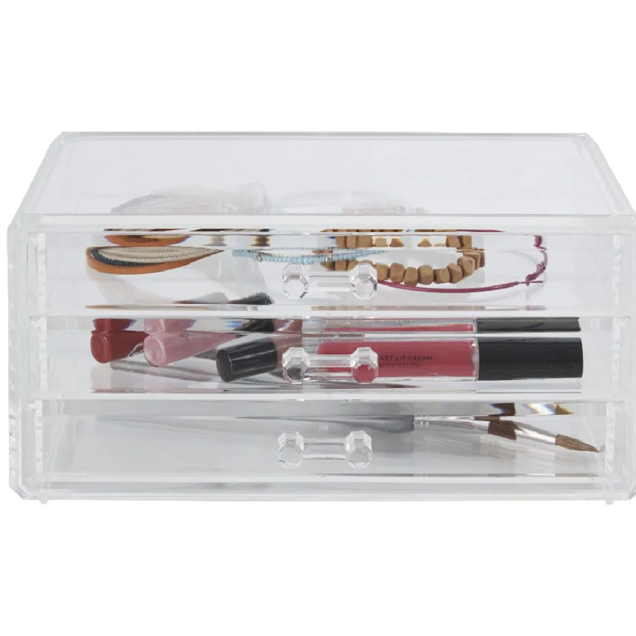 Gifi Beauté^Boîte rectangulaire 3 tiroirs transparents