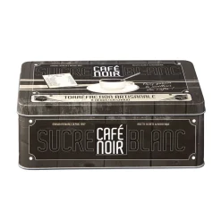 Gifi Boîte rectangulaire en métal design café noir