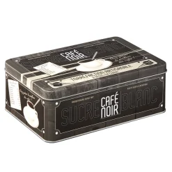 Gifi Boîte rectangulaire en métal design café noir