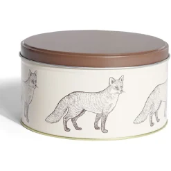 Gifi Boîte ronde en métal Ø13,5cm motif renard marron