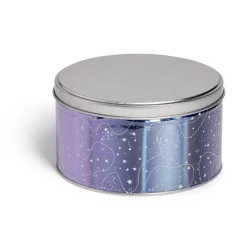 Gifi Boîte ronde en métal violet irisé et gris argenté Ø13,5xH7cm