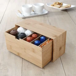 Gifi Boîte tiroir à dosettes bambou naturel