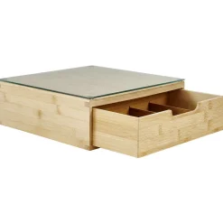 Gifi Boîte tiroir à dosettes en bambou et verre