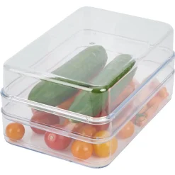 Gifi Boîte transparente à 2 niveaux pour frigo 2,5L - L.21,5x14,5xH10,5cm