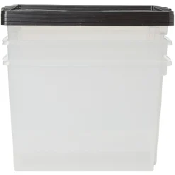 Gifi Rangement|Boîte transparente et noire L35.5H26.5 cm x3