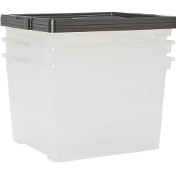 Gifi Rangement|Boîte transparente et noire L35.5H26.5 cm x3