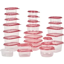 Gifi Boîtes alimentaire transparente avec couvercle bleu ou rouge x27