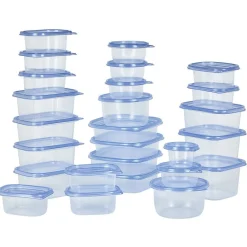 Gifi Boîtes alimentaire transparente avec couvercle bleu ou rouge x27