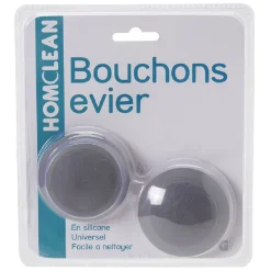 Gifi Equipement Douche^Bouchon évier silicone gris x2