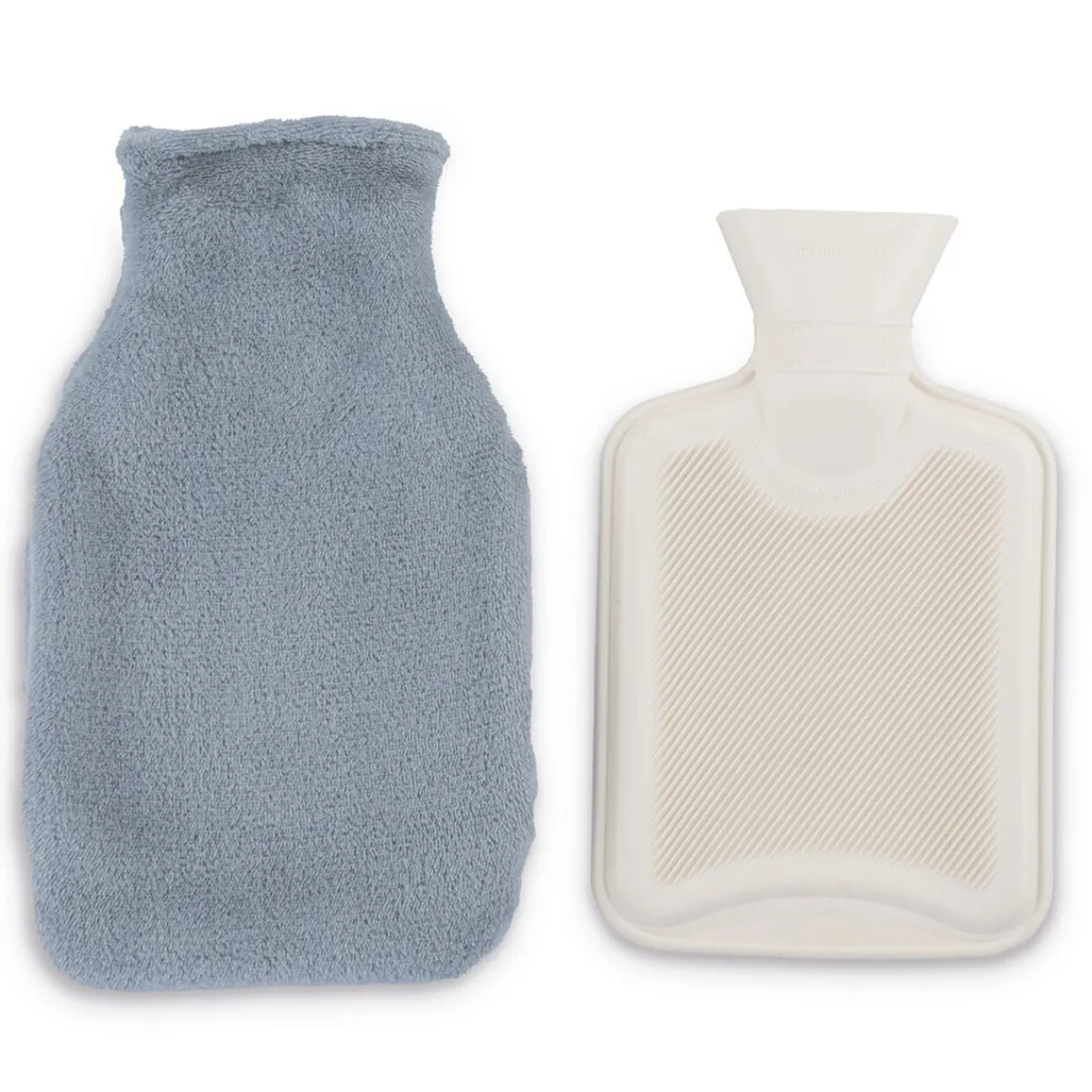 Gifi Bien-Être^Bouillotte chauffe mains 780ml effet fourrure grise 16x25cm