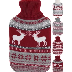Gifi Bien-Être^Bouillotte Noël avec housse motif edelweiss 1,75L
