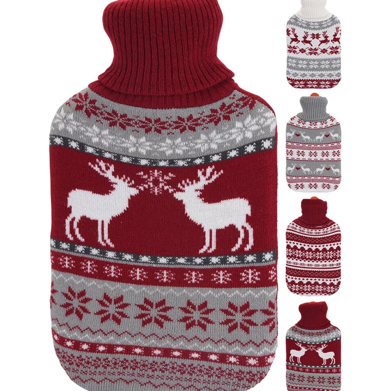 Gifi Bien-Être^Bouillotte Noël avec housse motif edelweiss 1,75L
