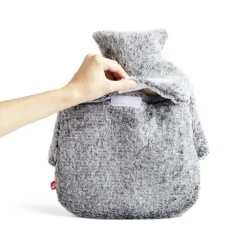 Gifi Bien-Être^Bouillotte pour pieds 1,8L housse fausse fourrure grise
