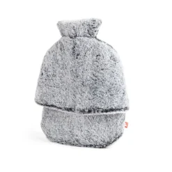 Gifi Bien-Être^Bouillotte pour pieds 1,8L housse fausse fourrure grise