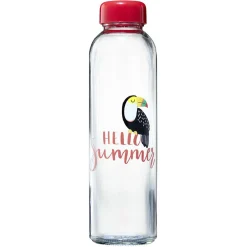 Gifi Bouteille en verre motif exotique 500 ml