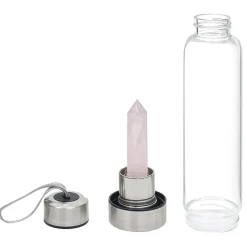 Gifi Bien-Être^Bouteille en verre quartz rose H.24 cm