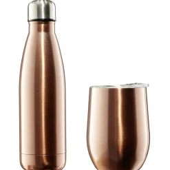 Gifi Bouteille isotherme inox 500 ml + tasse 300 ml