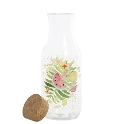 Gifi Bouteille transparente motif fruits exotiques bouchon liège