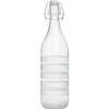 Gifi Bouteille verre rayure horizontale blanche bouchon mécanique 1L H30cm