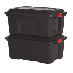 Gifi Rangement|Box de bricolage 40 L noir x2