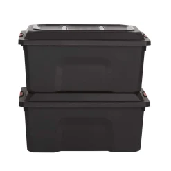 Gifi Rangement|Box de bricolage 40 L noir x2