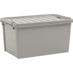 Gifi Rangement|Box de rangement à clip grise 45 L