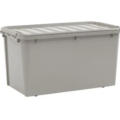 Gifi Rangement|Box de rangement à clips grise 70 L